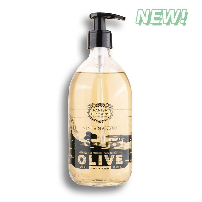 Liquid Marseille soap in glass - Olive limited edition