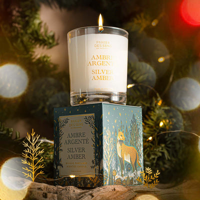 Christmas scented candle - Silver Amber