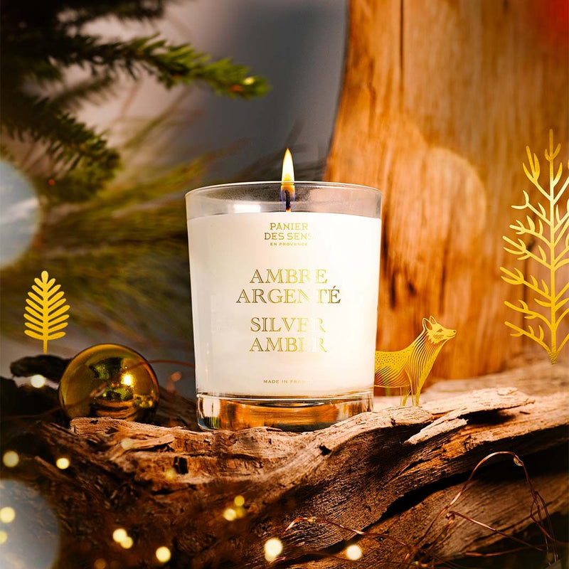 Christmas scented candle - Silver Amber