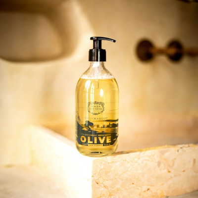 Liquid Marseille soap in glass - Olive limited edition